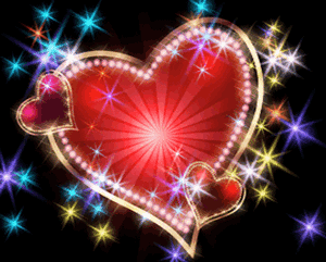 Gif animé coeur étoiles